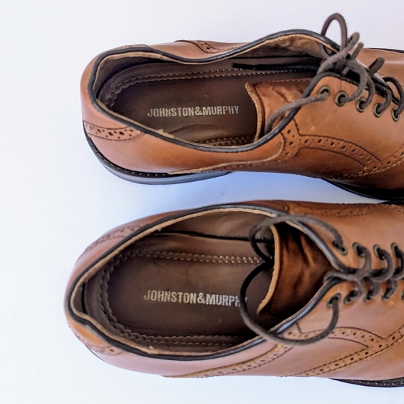 Johnson & Murphy Men's Light Brown Round Toe Lace Up Oxfords Size 12 M - Picture 8 of 10